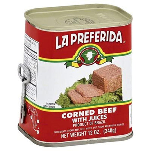13g (12 Pack 6) La Preferida Corned Beef with Juices, Ready to Eat, of Protein Ounce