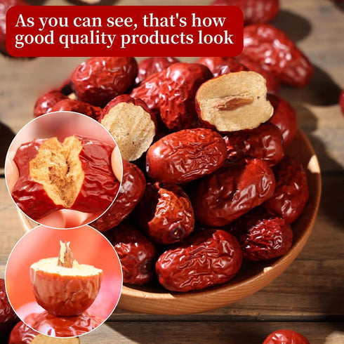 500g (1.1LB) Chinese Jujube Dates dried red date High Grade Dried Red Dates Fruit Jujubes Healthy Dried Fruit Superfood