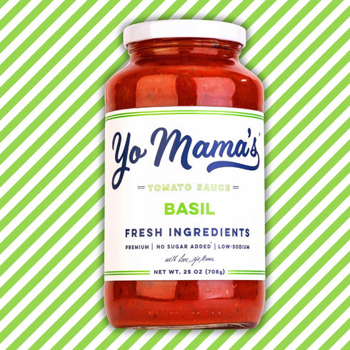 Pack (2) Yo Mama's Foods Keto Tomato Basil Pasta Sauce - of - No Sugar Added, Low Carb, Low Sodium, Vegan, Gluten Free