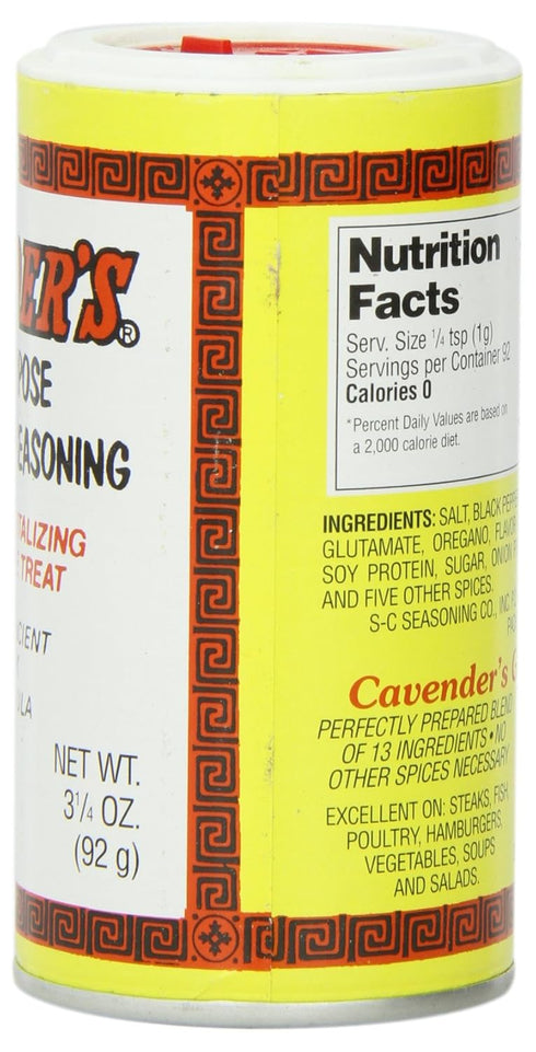 Cavender's All Purpose Greek Seasoning - 3.25 oz (pack of 12)-
