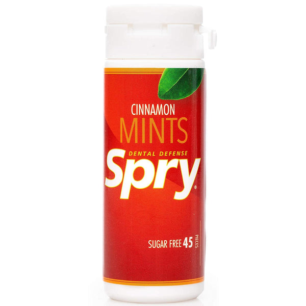Spry Xylitol Cinnamon Mints Sugar Free Candy - Promote Oral Health, 45 Count (Pack of 1)