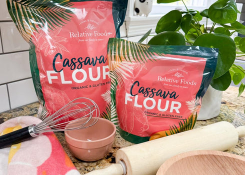 (2 lb) Relative Foods Premium Organic Cassava Flour - Versatile Yuca Flour for Healthy Baking - Mild Flavor, Unique
