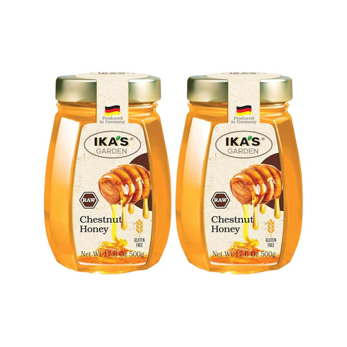 Ika's Garden Raw Chestnut Honey - 100% Pure, Unfiltered, Gluten-Free Product of Germany, 17.6