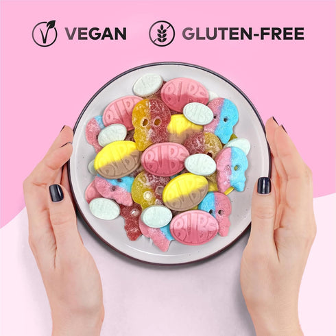 Gummies 1 (0.5 LB) Bubs Swedish Candy Mix - Big Ovals, Skulls, and More - Sweet and Sour Swedish - Pound of Godis From