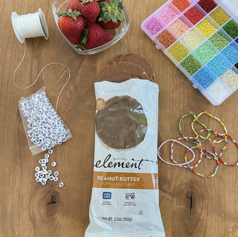 (Pack 8), Element Snacks - Peanut Butter Rice Cakes of All-Natural Rice, Healthy Snacks for Kids or Adults, Non GMO