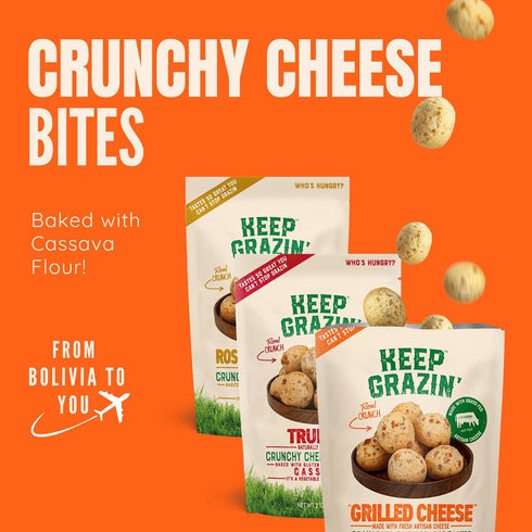 Pack 2.12 (Pack 9) 100% Keep Grazin Grain Free Crunchy Cheese Biscuits - Variety | Ounce of | Gluten & Sugar-Free