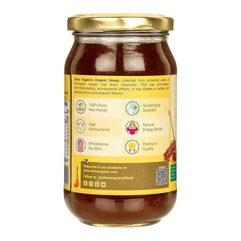 17.63 (500g) Shiva Organic's NPOP Organic Certified Honey - NMR Tested, Natural Honey, No Added Sugar, Flavorful