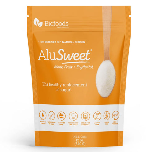 12 oz 1:1 Alusweet Monk Fruit Sweetener with Erythritol - Zero Calorie - White Sugar Substitute Non-GMO