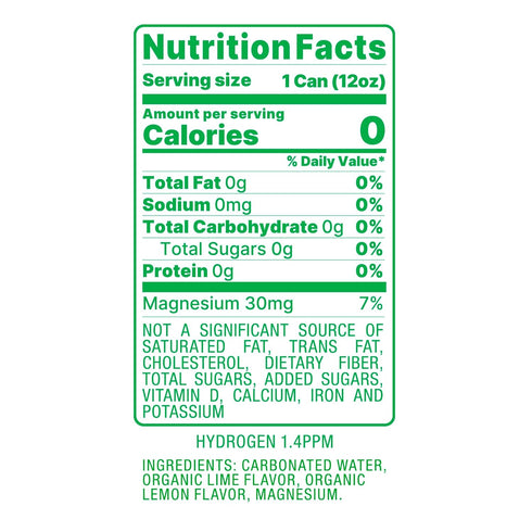 12 Pack (12oz oHy Hydrogen Sparkling Water Magnesium & Antioxidant Hydration, Zero Sugar, Zero Calories, Lemon Lime
