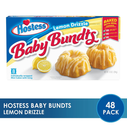 (Pack 48) HOSTESS Baby Bundts, Lemon Drizzle Cakes