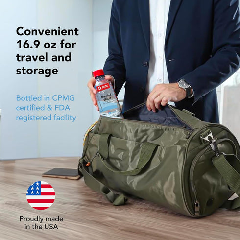 16.9 fl.oz. 12 Pack Resway American Red Cross Distilled Water | General Multi-Use | Purified Distilled Water