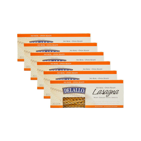 DeLallo No-Boil Lasagna Sheets, 13.2oz Box, 6 Pack, Oven Ready, Made with