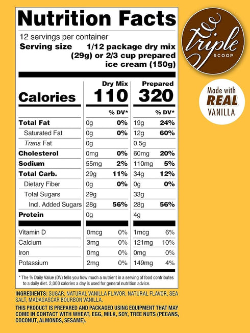 2:1 30 (3/15oz Triple Scoop Ice Cream Mix Sampler | Vanilla & Chocolate - | Ice Cream Starter | Use with Home Ice Cream
