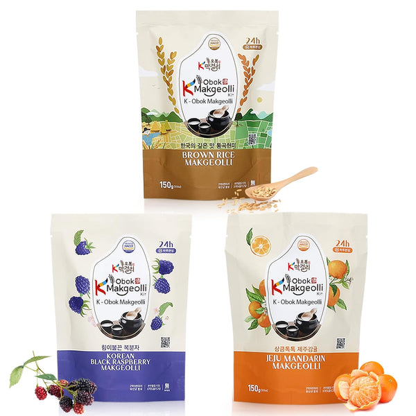 K-Makgeolli DIY Kit - Traditional Korean Rice Wine Making Kit 3 Flavors