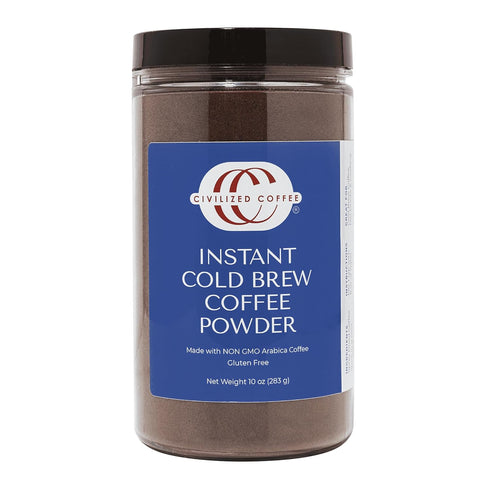 Civilized Coffee Instant Cold Brew Coffee Powder Medium Dark Roast Non-GMO Jar