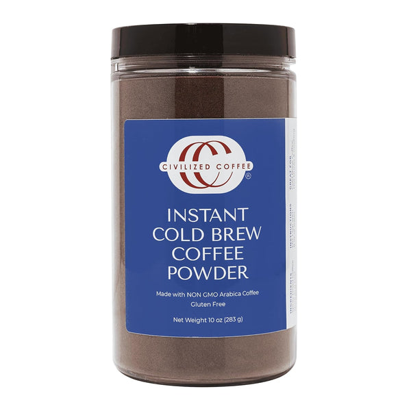 Civilized Coffee Instant Cold Brew Coffee Powder Medium Dark Roast Non-GMO Jar