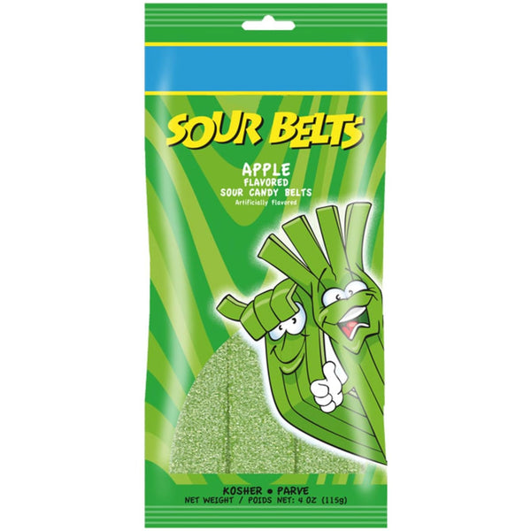 Snacktery Green Apple Sour Belts - St Patricks Day Candy Belts -
