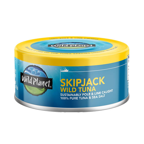 5 (Pack 12) Wild Planet Skipjack Wild Tuna, Sea Salt, Canned Tuna, Pole & Line Sustainably Wild-Caught, Non-GMO