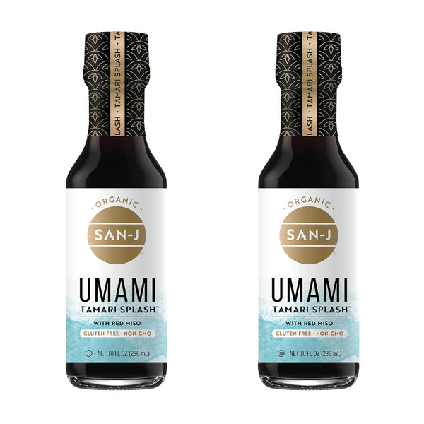 San-J Organic Umami Tamari Splash - Richly Flavored - 10 oz. Bottles - 2 Pack - Specially Brewed