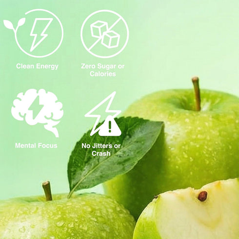 75mg 11.5 oz (Pack 12) PHOCUS Caffeinated Sparkling Water, Crisp Apple, Natural Caffeine Plus L-Theanine, Zero Sugar