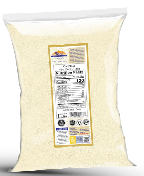 64oz (4lbs) 1.81kg Rani Oat Flour ~ All Natural | Gluten Friendly | NON-GMO | Kosher | Vegan | Indian Origin