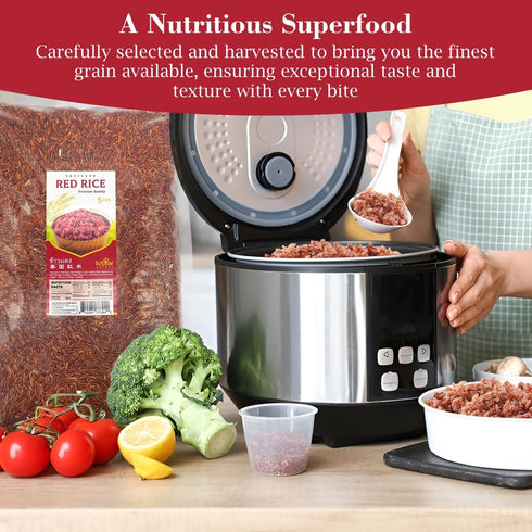 5Lbs Fusion Select Red Rice - Premium Quality Red Rice - Non-GMO Long Grain Rice, Naturally Without Gluten - Non-Sticky