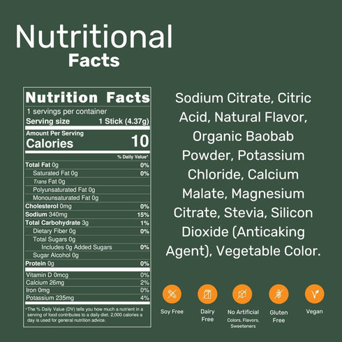 25 Packs Tiiga Nature Forged Zero Sugar Electrolyte Drink Mix - Fruit Punch Hydration Powder, Superfruit Electrolytes