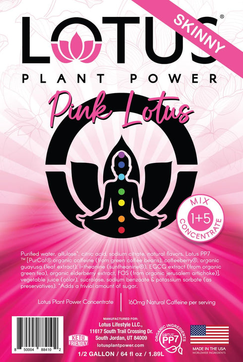 Lotus Plant Power 64 oz 1:5 Skinny Pink Lotus Plant Energy Drink Concentrate | Zero Sugar | fl | | Natural Caffeine