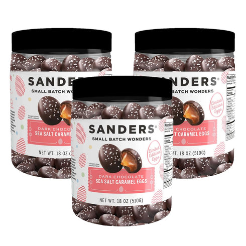 Sanders Dark Chocolate Sea Salt Caramel Easter Egg Shaped Tub 3-Pack (3