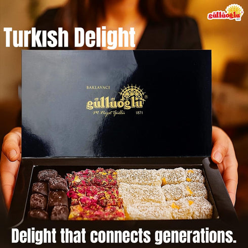 8.8oz 250gr (Pack 1), Guellueoglu Gourmet Delight Series: Sultans Confections Assorted Turkish Delight,