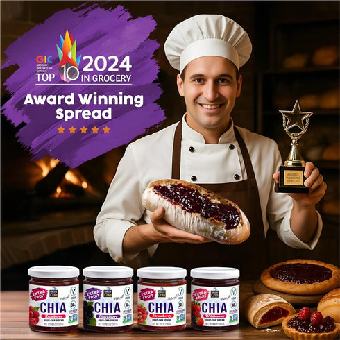 3, (10.6 Oz, 300 Pack 1 World of Chia Extra Fruit Chia Seeds Jam - Strawberry Jams and Preserves All Natural Super Food