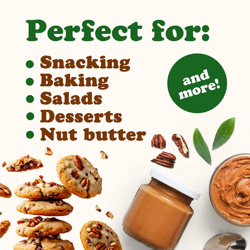 8 Food to Live Dry Roasted Pecan Pieces with Himalayan Salt, Ounces Oven Roasted, Lightly Salted, No Oil Added, Perfect