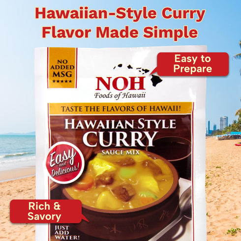 1.5 oz Packet (Pack 3) NOH Hawaiian Style Curry Sauce Mix, of - Easy-to-Use Instant Curry Seasoning Mix for Rich