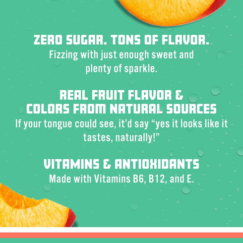 17 oz (Pack 12) Sparkling Ice, Peach Nectarine Sparkling Water, Zero Sugar Flavored Water, with Vitamins