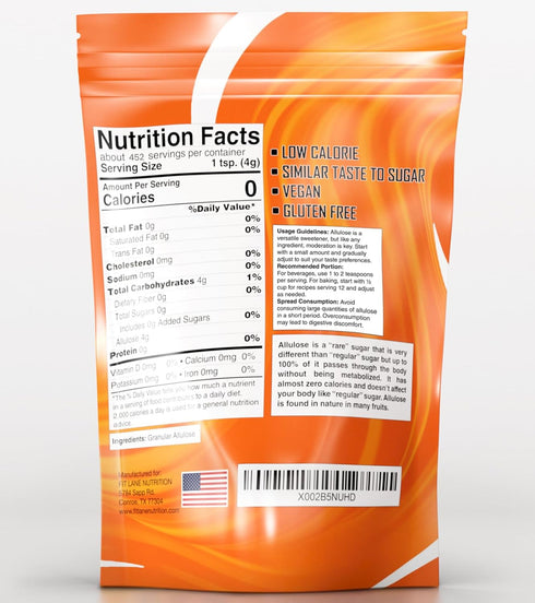 4 lbs Allulose Sweetener - Pure Low Calorie Zero Net Carb Natural Keto Sugar Substitute With No Aftertaste - Perfect