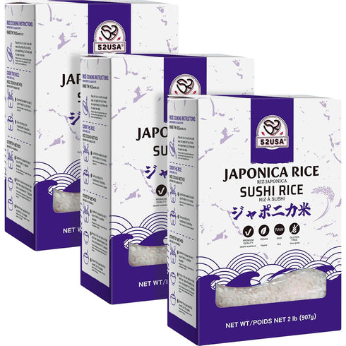 52USA Sushi Rice 2 Pound (Pack of 3), Premium Short Grain Rice