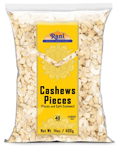 Rani Raw Cashews Halves and Pieces (uncooked, unsalted) 14oz (400g) ~ All