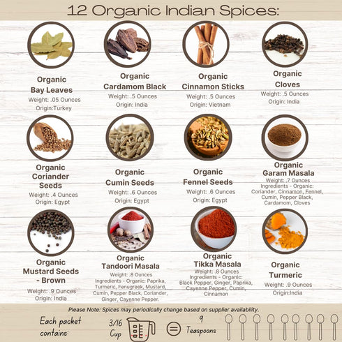 Set Cpise Organic Spice Starter with Whole Spices Included