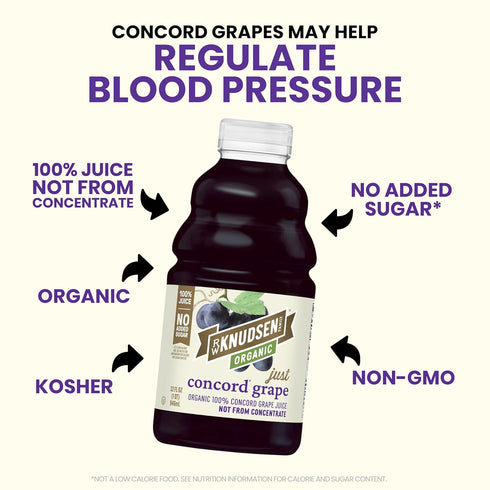 32 oz (Pack 1) R.W. Knudsen Organic Just Concord Grape Juice, fl