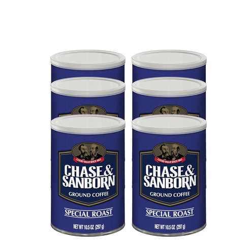 CHASE & SANBORN Coffee, Special Roast Ground Coffee, Medium Roast, 10.5oz Can, Pack of 6