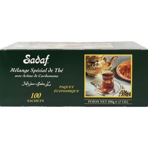100 (Pack 1) Sadaf Cardamom Tea Bags | Special Blend Cardamom Ceylon Black Tea | Quicktea Product harvested in Sri