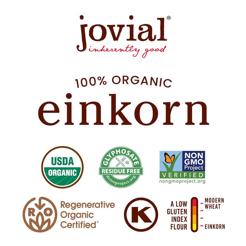 100% 16 Oz, 3 Pack Jovial Einkorn Organic Wheat Berries - Einkorn Berries, Organic Farro, High Protein, Non-GMO, USDA