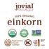 100% 16 Oz, 3 Pack Jovial Einkorn Organic Wheat Berries - Einkorn Berries, Organic Farro, High Protein, Non-GMO, USDA