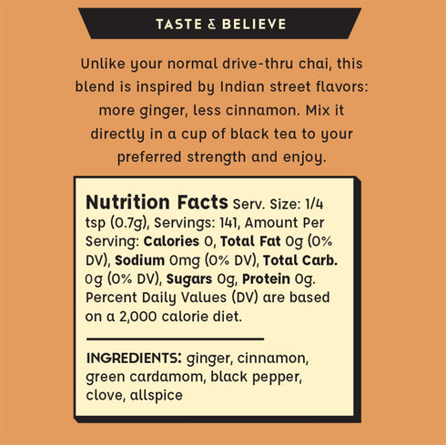 2.1 oz Spicewalla Masala Chai Spice | Tea, Latte, Coffee, | Unsweetened Powdered Spice