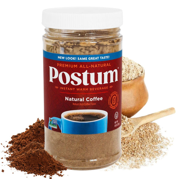 Postum Natural Coffee Flavor Coffee Substitute, 8oz, Caffeine Free with Roasted Wheat Bran & Molasses, Vegan