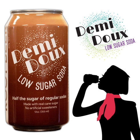 Demi Doux Low Sugar Soda 12-pack) - Low Sugar Soft Drink, No Artificial Sweeteners (Root Beer