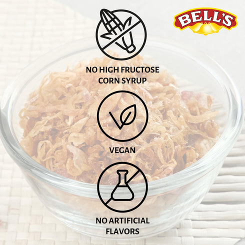 6 oz Bell's Fresh Fried Onions Bag Crispy & Flavorful Topping for Green Bean Casserole, Burgers, Salads & More Classic