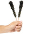 24 Black Rock Candy Sugar Sticks - Black Cherry Flavored - Individually Wrapped Candy Party Favors