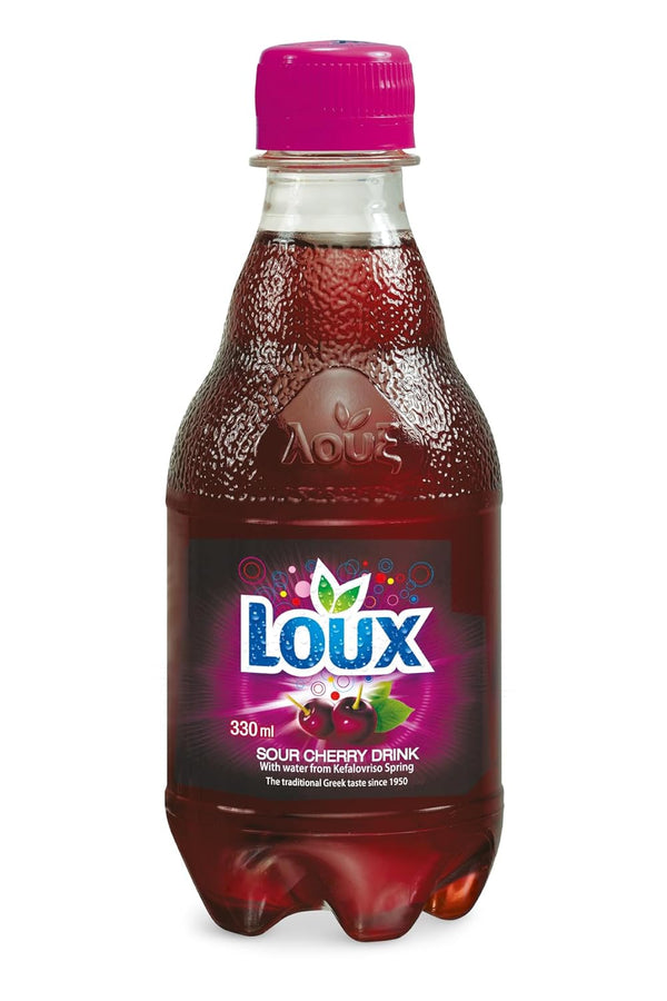 Loux | Greek Soft Drink | Sour Cherry | Pack of 12