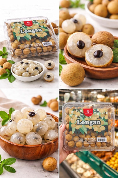 Generic 24 oz (1.5 lb) Pack 2 Fresh Longan Fruit of Sweet Tropical Lychee-Like Fruit from Vietnam